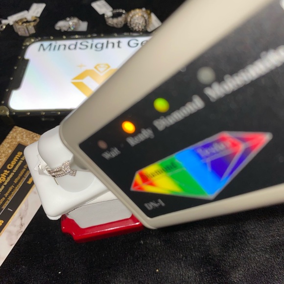 Stunning 10k white gold vermeil real genuine natural diamond bridal ring set - Picture 3 of 4